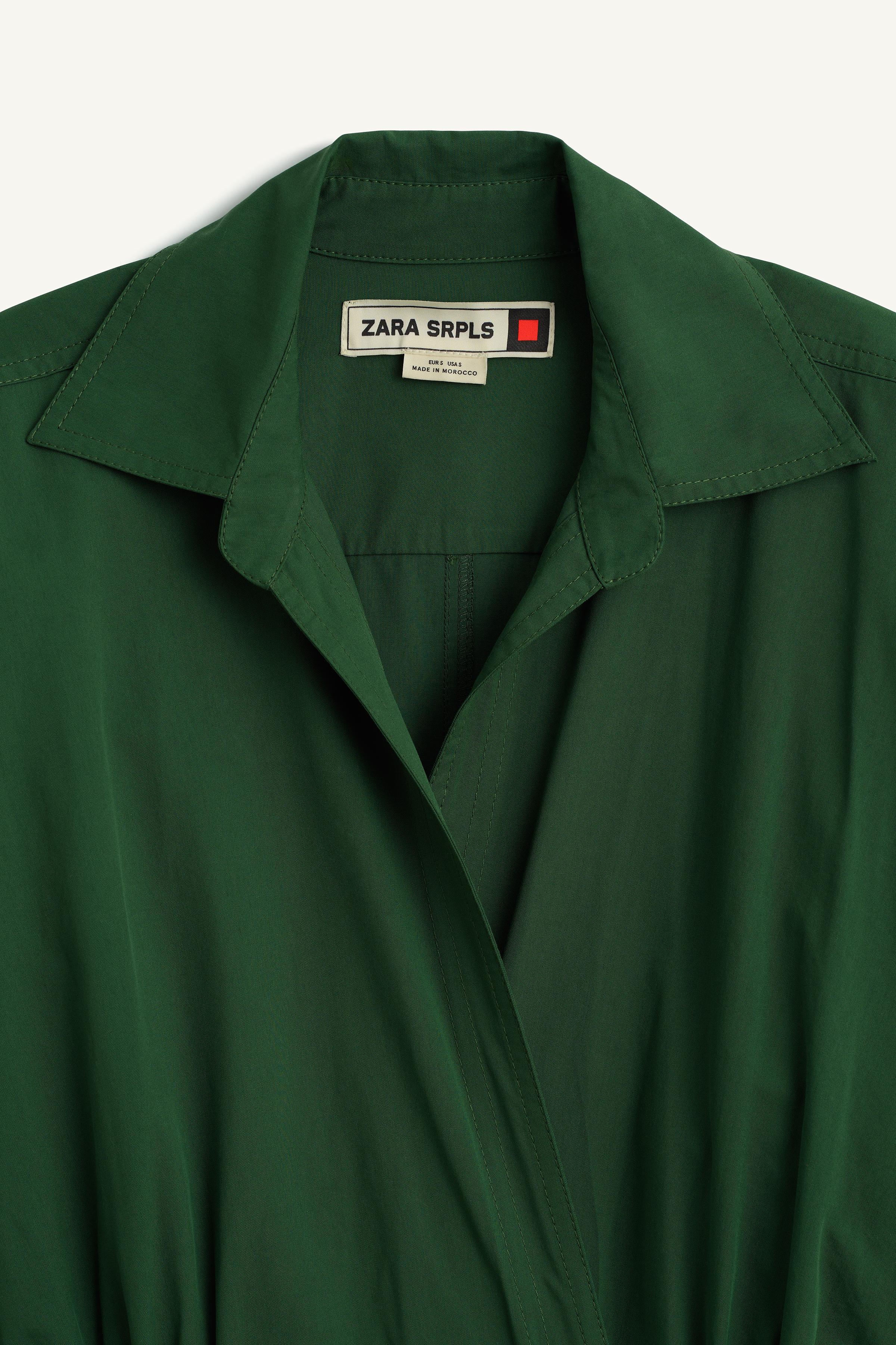 zara green button down dress SHRT DRSS 16 - Green